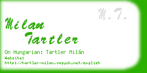 milan tartler business card